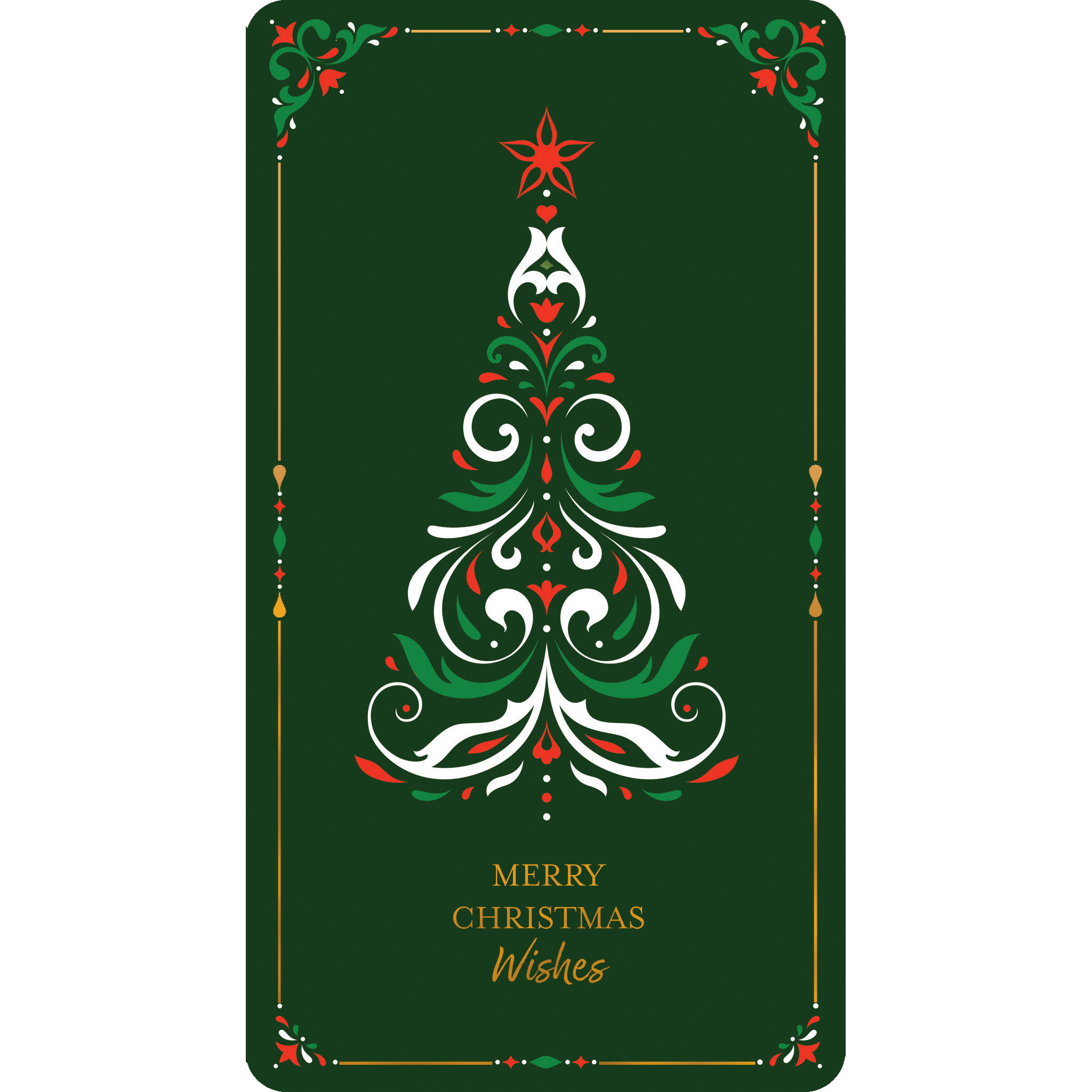 Pictura Filigree Tree Christmas card money holder with intricate festive design for seasonal gift giving.